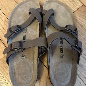 Brown Cushioned Sandals - cushionaire brand  - leather
